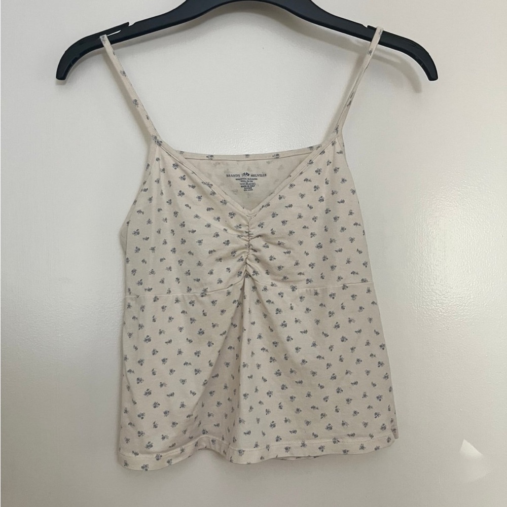 Brandy Melville floral basic tank top